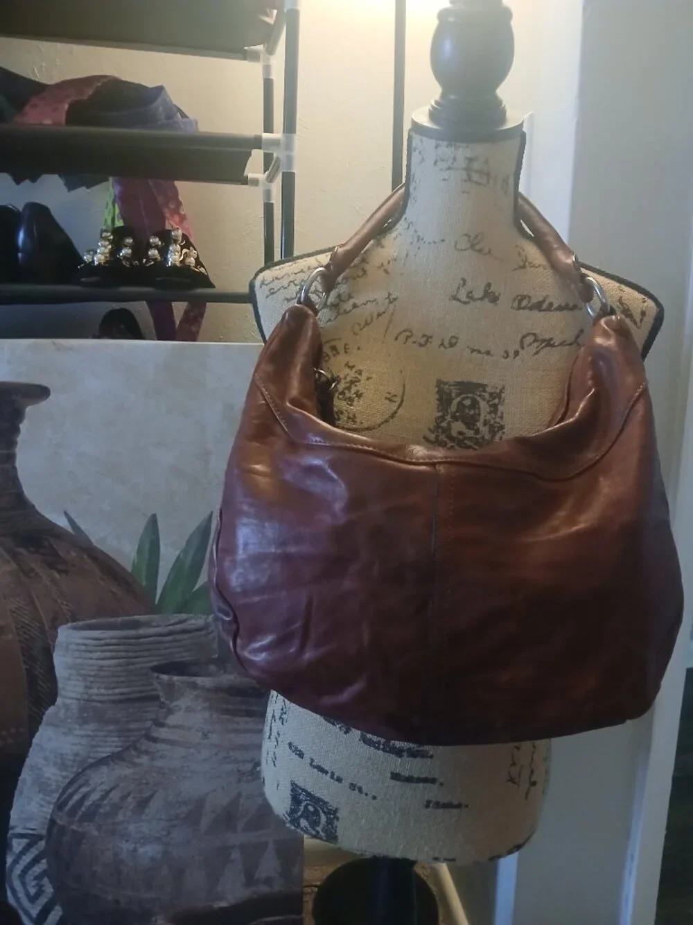FRYE leather rustic look hobo bag